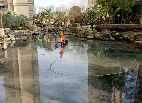 阳新景观池淤泥清理